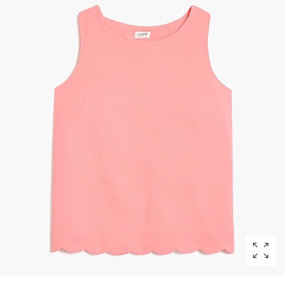 NWT J. Crew scalloped hem coral top